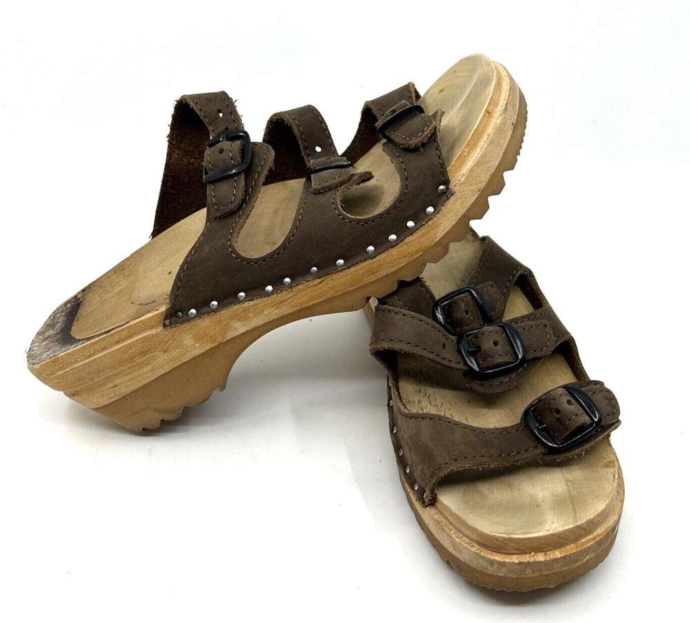 Troentorps Daisy Wooden Clog Women's 5.5 EU 36 Brown Adj. Boho
